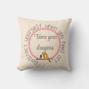 Subtle Tan Natural Personalize Text Bird Throw Pil Kussen