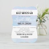 SUBTLE WATERVERF Bat Bar Mitzvah Uitnodiging (Staand voorkant)