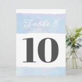 SUBTLE WATERVERF Bat Mitzvah Table Seating Kaart (Staand voorkant)