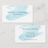 Subtle Waterverf Turquise Artistic Designer Card Visitekaartje (Voorkant / Achterkant)