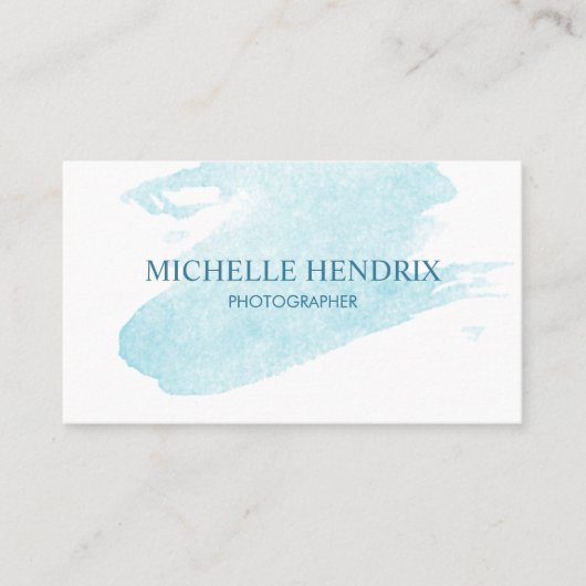 Subtle Waterverf Turquise Artistic Designer Card Visitekaartje (Voorkant)