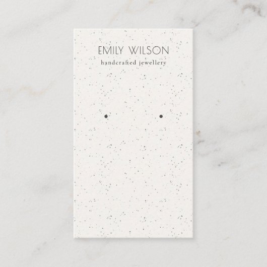 Subtle White Ceramic Earring Stud Display Visitekaartje (Voorkant)