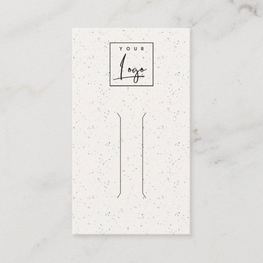 Subtle White Ceramic Texture Hair Pin Display Logo Visitekaartje (Voorkant)