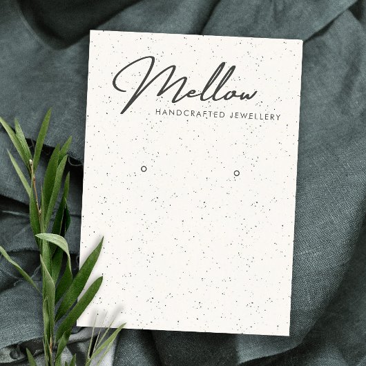 SUBTLE WITTE CERAMISCHE TEXTURE EARRING DISPLAY LO VISITEKAARTJE