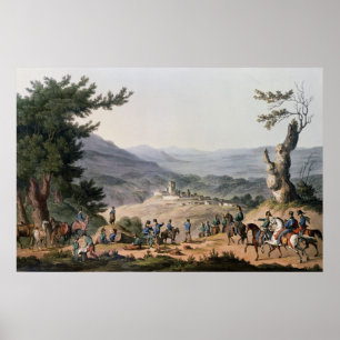 Subugal op de rivier de Coa, gegraveerd door C. Tu Poster
