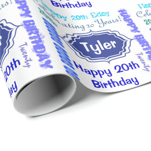 Subway Art Gelukkige Verjaardag personaliseren Cadeaupapier