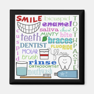 Subway Art voor tandheelkundige termen Magneet