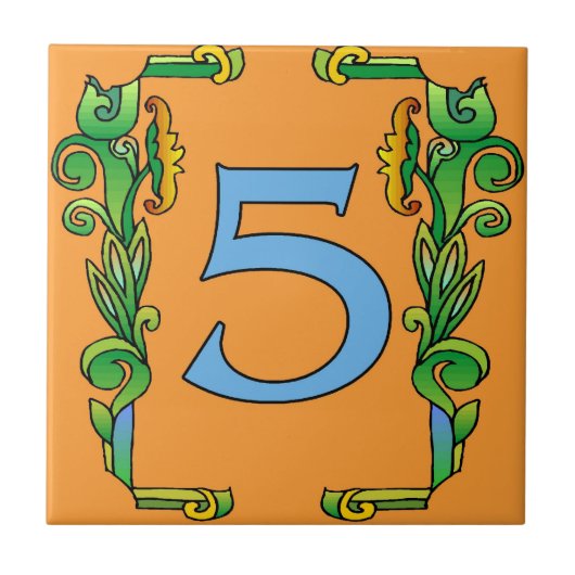 Subway Tegels Green Scroll Lijst 5 Vijf Tegeltje (Voorkant)