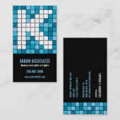 Subway Tile Cerulean Monogram K Visitekaartje (Voorkant / Achterkant)