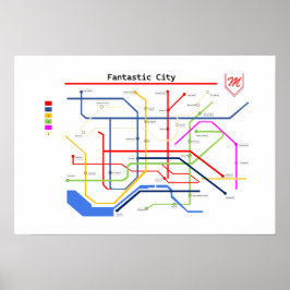 Subway van fantastische stad poster