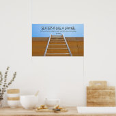 Succes als Inspirerend Poster van Ladder afdrukken (Keuken)