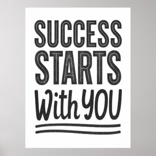 Succes begint bij Motivatie Poster