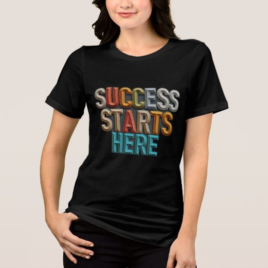 Succes begint hier Tri-Blend shirt (Voorkant)