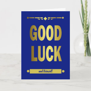 Succes Blauw Goud Typografie Kaart