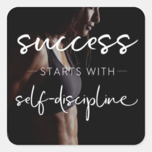 Succes en Discipline - Vrouwensportschool Motivati Vierkante Sticker