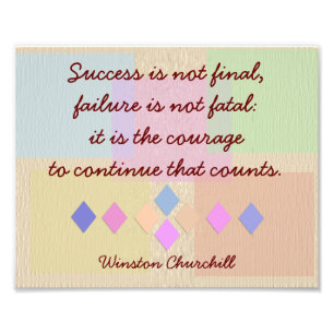 Succes en falen -print Winston Churchill- citaat Foto Afdruk