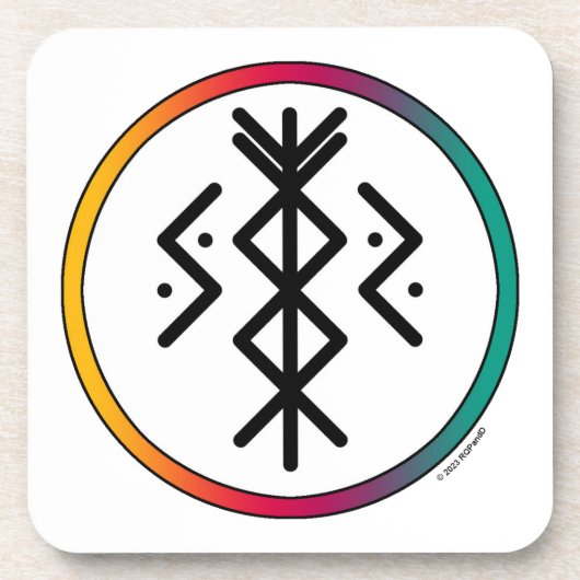 Succès et prospérité Bindrune Dessous de verre en (Devant)