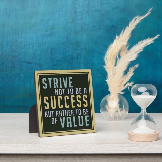 Succès et valeur Plaque de motivation (Insitu)