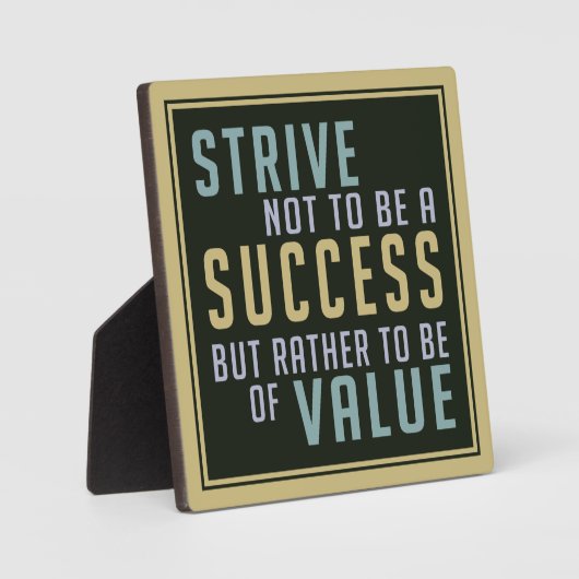 Succès et valeur Plaque de motivation (Recto)