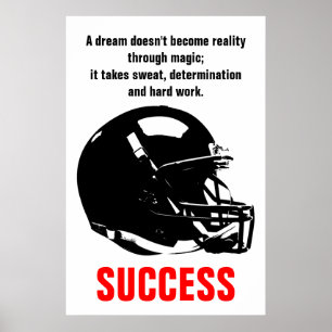 Succes Football Motivatie Inspirerend kunst Poster