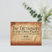 Succes gaat voor het werk briefkaart (Staand voorkant)