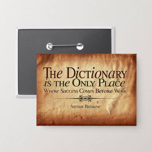 Succes gaat voor het werk button (Voorkant / Achterkant)