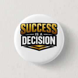 Succes Goud Typografie op Zwart Ronde Button 3,2 Cm