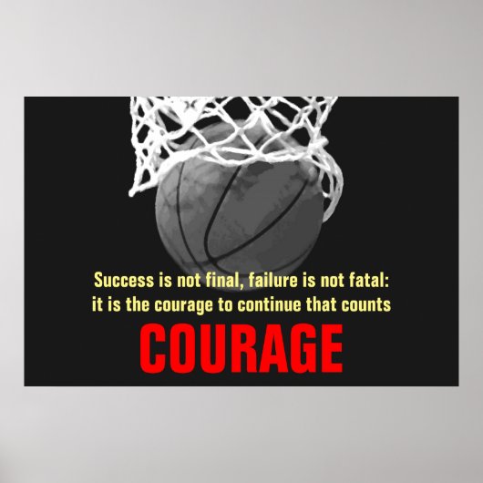 Succes houdt Basketball Inspirerend onder druk Poster (Voorkant)