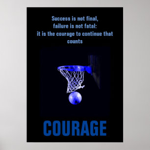 Succes houdt Basketball Inspirerend onder druk Poster