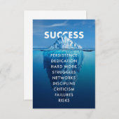 Succes Iceberg hard work RSVP Kaartje (Voorkant / Achterkant)