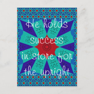 Succes in opslag voor rechtop briefkaart