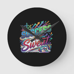 Succes in Zweet T-Shirt Ronde Klok