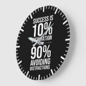 Succes is 90% afleiding vermijden, grappige drukte grote klok (Hoek)