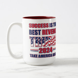 Succes is de beste wraak - Trump 2024 Tweekleurige Koffiemok