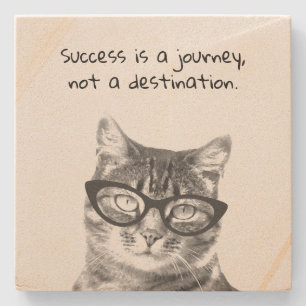 Succes is een reis, geen bestemming wijs citaat stenen onderzetter