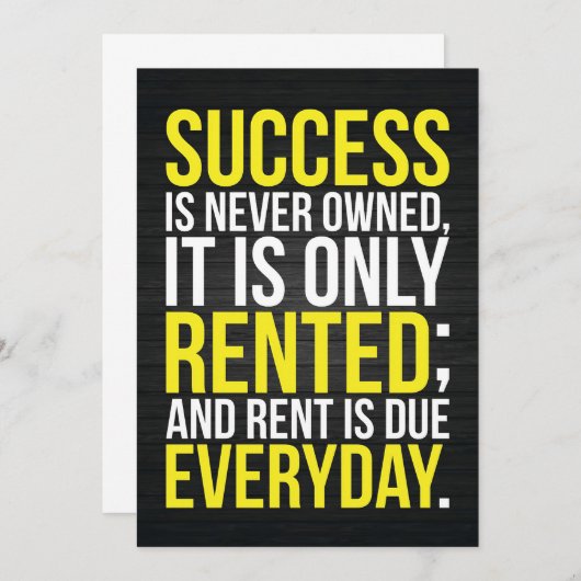 Succes is nooit eigendom bedankkaart (Voorkant / Achterkant)