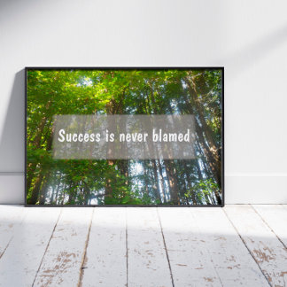 Succes is nooit te wijten aan Inspirerend spreekwo Poster
