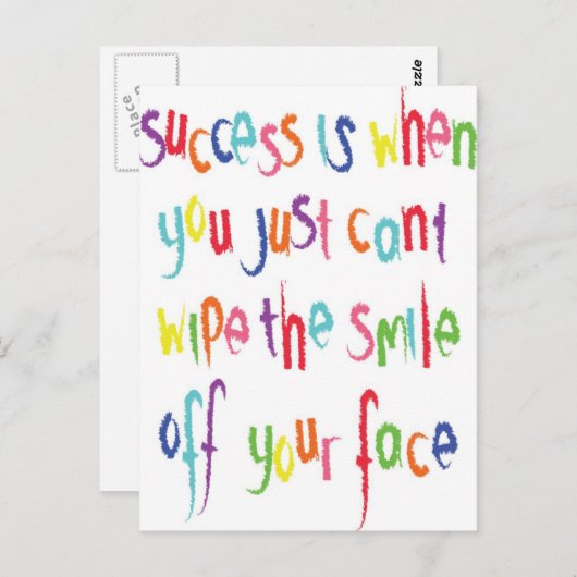 Succes is wanneer je briefkaart (Voorkant / Achterkant)