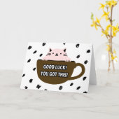 Succes Kaart, Cat in Kaart Design (Gele Bloem)