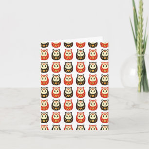 Succes Kawaii Style Daruma Kaart