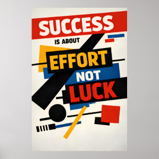 Succes Komt Door Inspanning Niet Geluk Russische A Poster