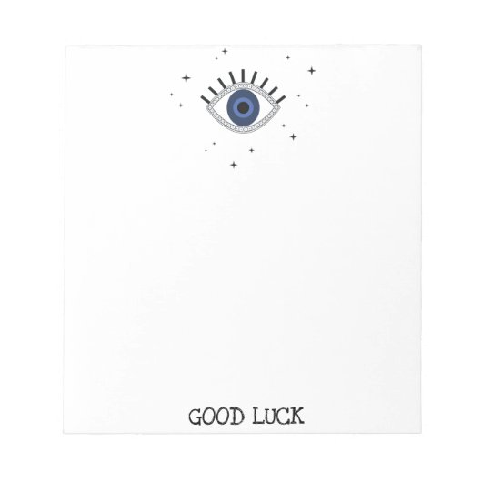 Succes met blauw oog talisman grieks boze oog notitieblok (Voorkant)