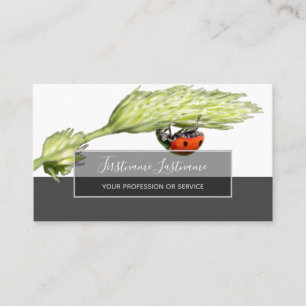 Succes met gestreepte ladybugs elegante grijze rec visitekaartje