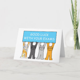 Succes met je examens Cartoon Cats Kaart