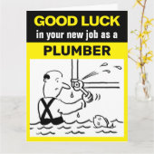 Succes met je nieuwe baan als loodgieter kaart (Gele Bloem)