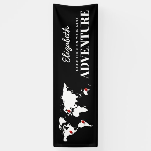 Succes met je volgende avontuur | Bon Voyage Spandoek (Verticaal)