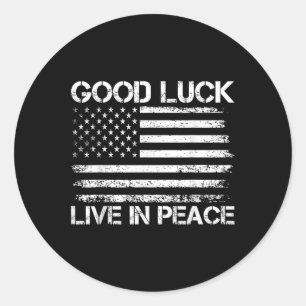 Succes met leven in vrede Grappig President Trump Ronde Sticker