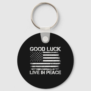 Succes met leven in vrede Grappig President Trump Sleutelhanger