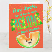 Succes met meloenen van beste wensen | woordspelin kaart (Gele Bloem)