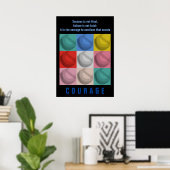 Succes Moed Baseball Inspirerend Poster (Thuiskantoor)